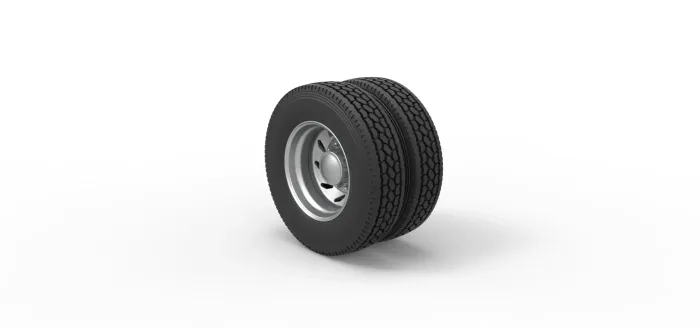 Rear 10 Triangular Hole double wheel of semi truck V3 - Image 6