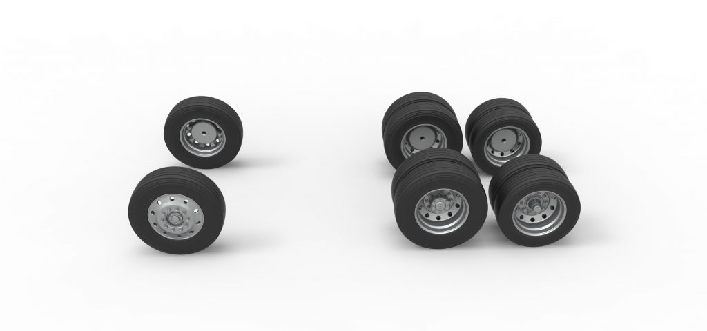 Wheel Set of Vintage GATR Racing Semi truck Version 3