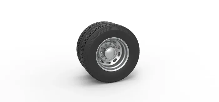 Rear 10 Triangular Hole double wheel of semi truck V2