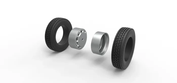 Rear 10 Triangular Hole double wheel of semi truck V2 - Image 3