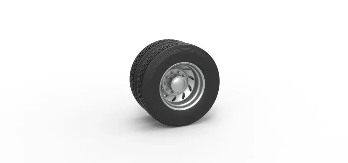 Rear 10 Triangular Hole double wheel of semi truck V3