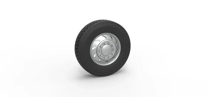 Front 10 Triangular Hole double wheel of semi truck V3