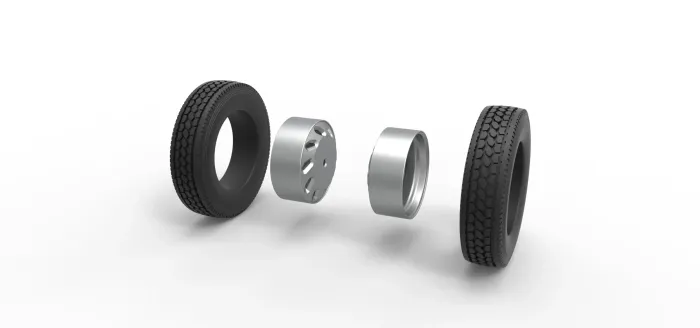 Rear 10 Triangular Hole double wheel of semi truck V3 - Image 3