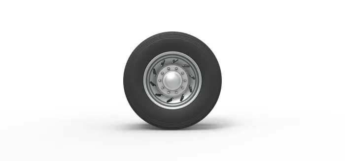 Rear 10 Triangular Hole double wheel of semi truck V3 - Image 2