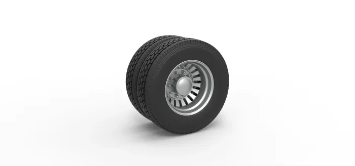 Rear Custom wheel of semi truck V12